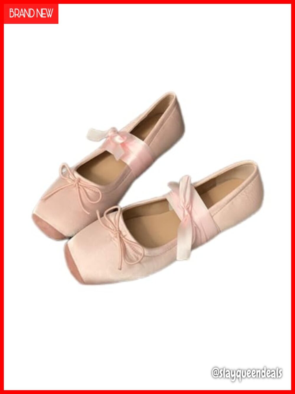 Women's Lace Up Ankle Strap Ballet Flats Square Toe Floral Dressy